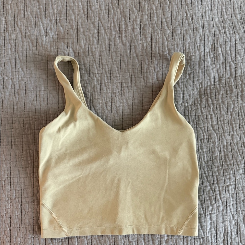 Lululemon Align tank size 6 Color: Champagne Yellow V-Neck Crop Top GUC